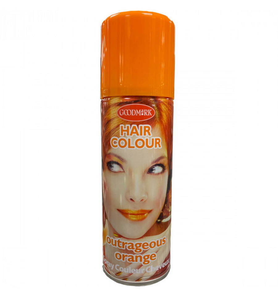 Haarspray oranje - Willaert, verkleedkledij, carnavalkledij, carnavaloutfit, feestkledij, haarspray, haar kleuren, eenmalig, uitwasbaar
